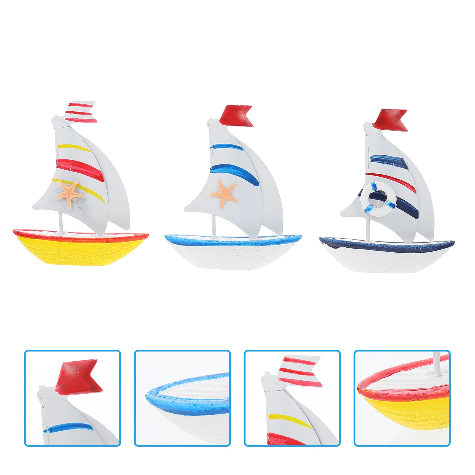 

Ship Nautical Decor Model Boat Sailing Beach Decoration Sailboat Ornament Coastal Table Mini Miniature Gifts Sculpture Yacht