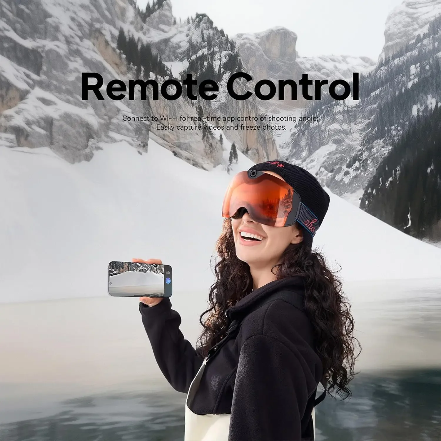 Фото 4K Wi-Fi Full HD Спортивная экшн-камера на очках/голову для записи видео от первого лица (POV) для лыжного спорта и сноубординга №3