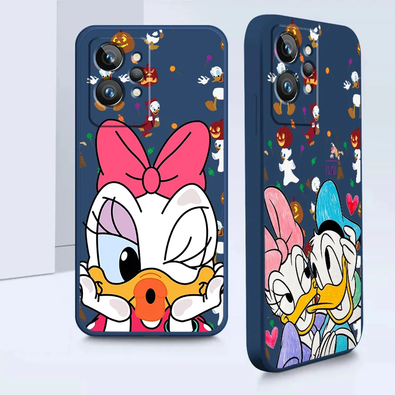 

Disney Donald Duck Cool Liquid Rope Phone Case For OPPO Realme 50A 50i Q3S Q5i C21Y C11 GT Neo3 Neo2 9 9i 8 8i 7 Pro Plus