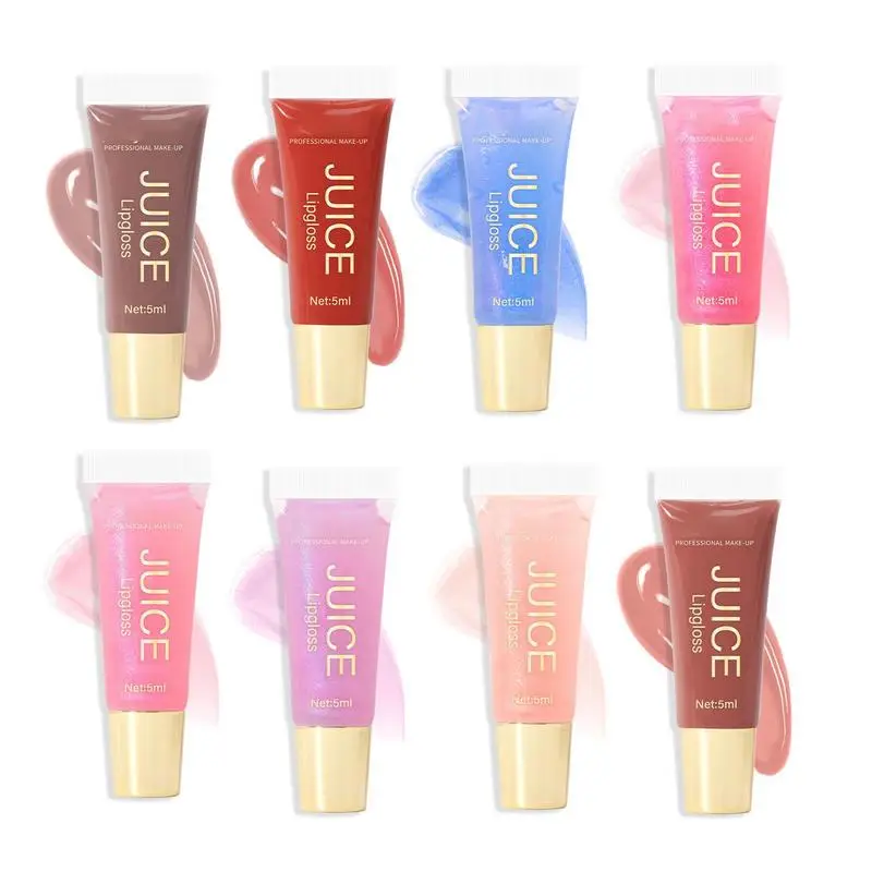 

Hydrating Lip Oil High Shine Lip Gloss Bulk Nourishing Repairing Lips 8 Pieces Glass Lip Glow Oil Lip Plumper And Lip Care For