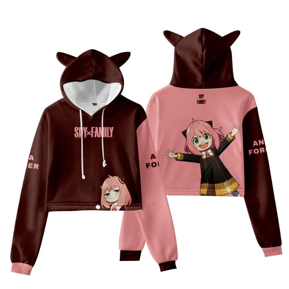 

SPY X FAMILY Sweatshirts Crop Tops Girls Cosplay Costume Short Hoodies 3D Cartoon Anime Streetwear WOMEN Sportswear