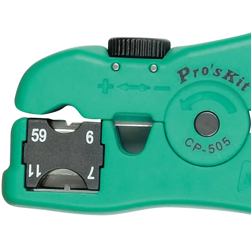 Original Pro'sKit CP-505 3 in 1 Universal Stripping Tool UTP/STP RG-59/6/7/11 Multifunctional Crimping Stripper