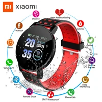 hot xiaomi 119plus smart watch blood pressure sport tracker waterproof bluetooth smart bracelet heart rate for android ios