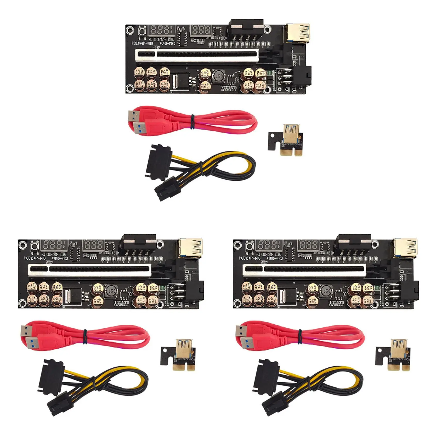 

3 шт., Кабель-адаптер для видеокарты VER018 PRO, USB 3,0, PCI-E