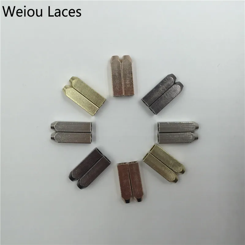 Weiou (20 Pcs/5 Sets) Luxury Shoelaces Gold Screw On Metal Aglets 5*5*19mm For Sneakers Shoe Laces DIY Replacement Custom Aglets