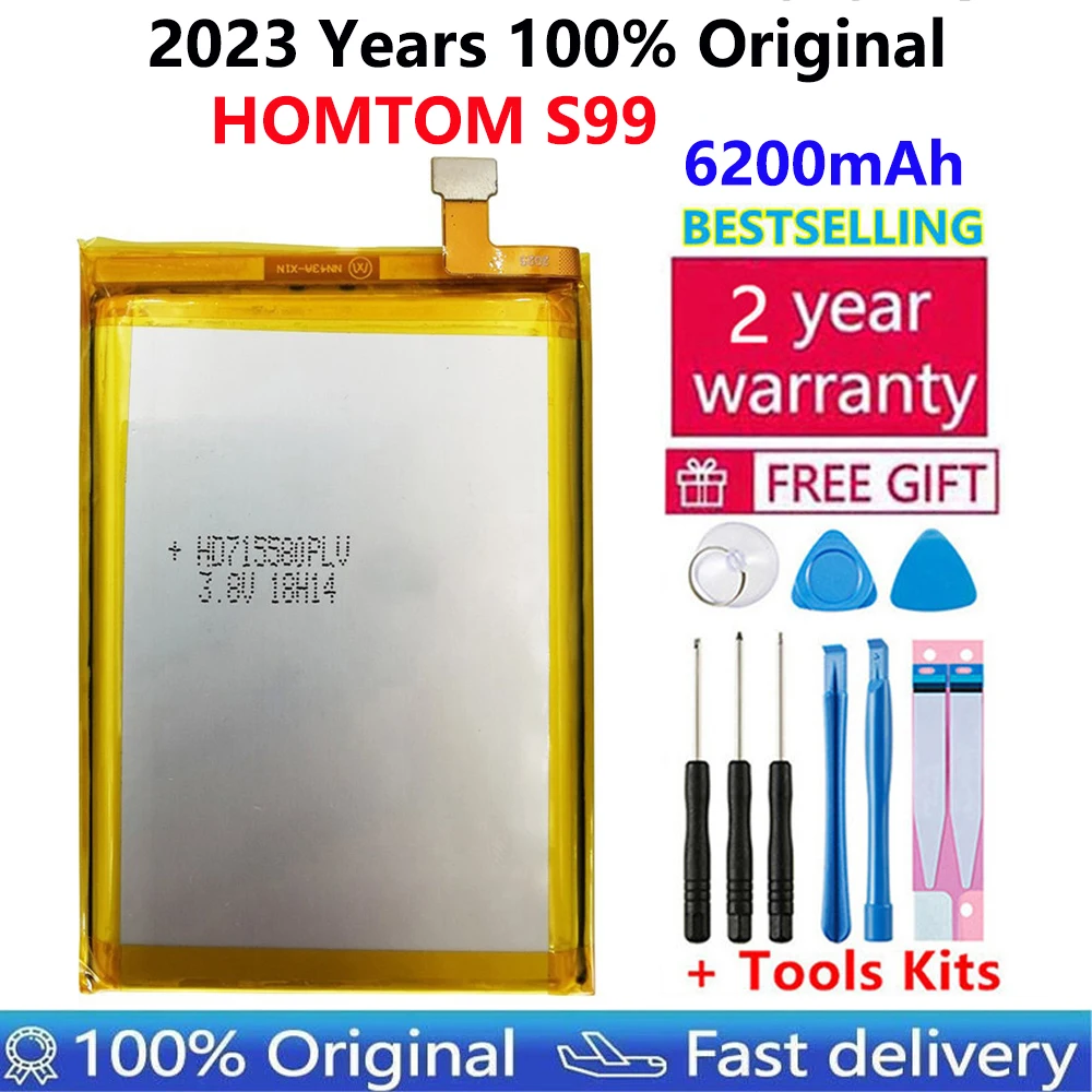 

100% Original New High Quality 6200mAh Battery For HOMTOM S99 Mobile Phone batteries + Gift Tools