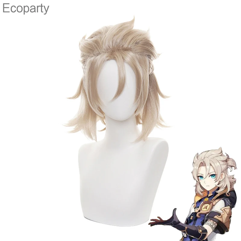 

2022New Game Genshin Impact Albedo Braid Wig Cosplay Costume Heat Resistant Synthetic Hair Men Women Boys Carnival Party Wigs20