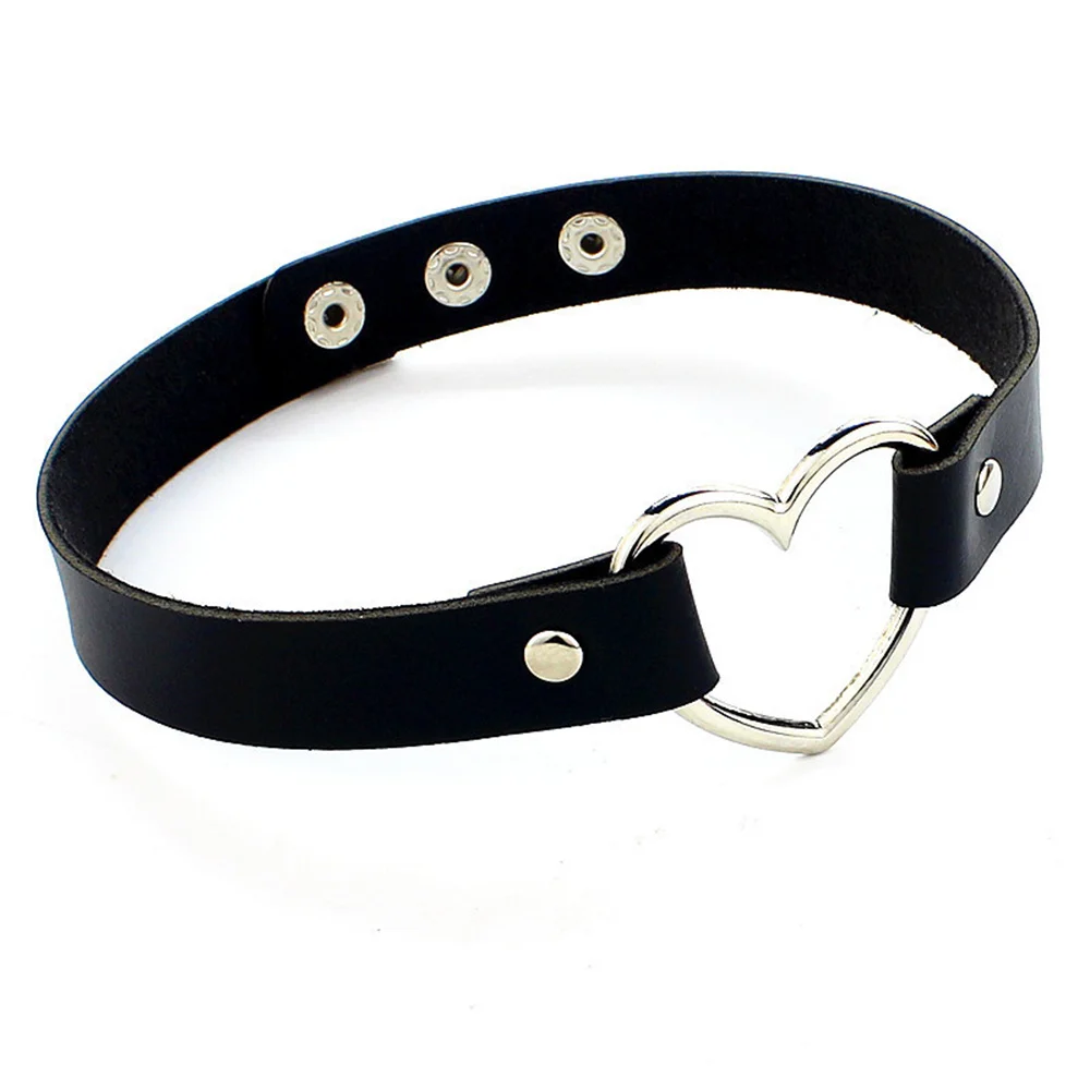 

Sexy Wedding Bride Jewelry Gift Necklaces Punk Statement Jewelry Fashion PU Leather Heart Choker Necklace Women Chocker