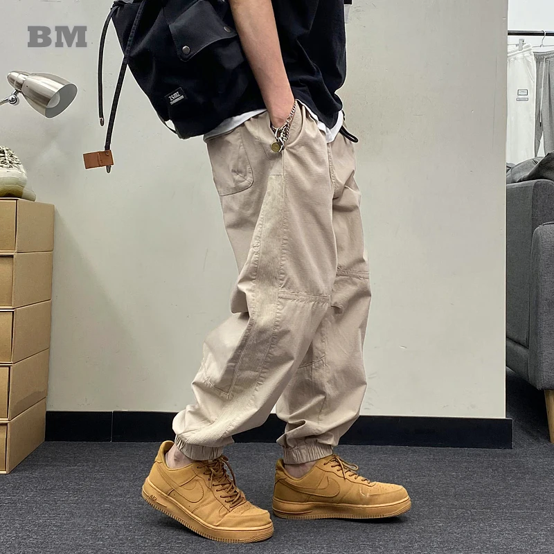 

Японская уличная одежда Свободная рабочая одежда Harajuku винтажные тонкие повседневные джоггеры корейские модные брюки оверсайз