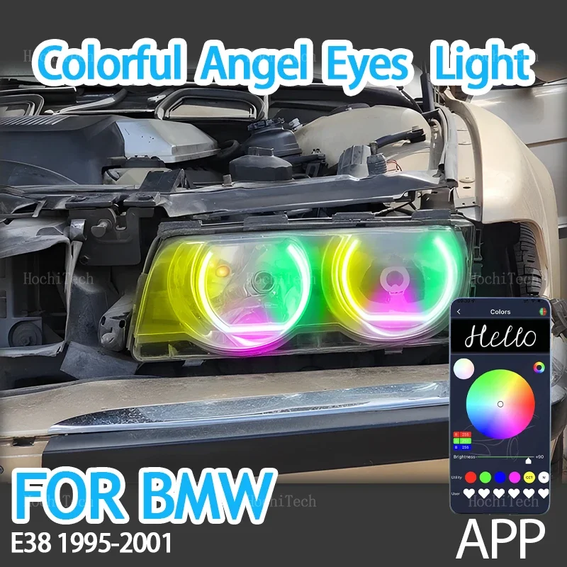 Для BMW 7 серии E38 1995-2001 Playable Multi Colors DTM стиль Light LED Angel Eyes Комплект колец с управлением
