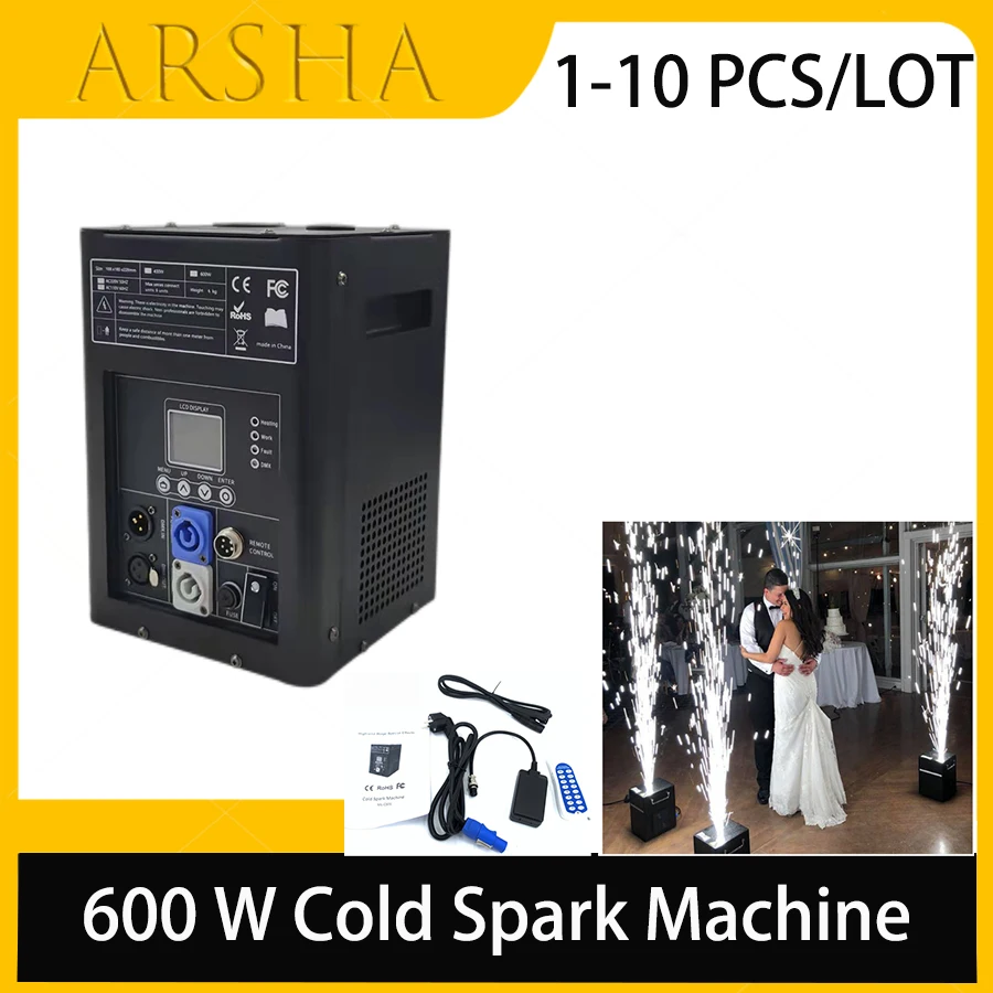 1-10 PCS 600W Cold Spark Machine DMX Remote Cold Fireworks Fountain Ti Powder Spark Stage Sparkular Machine For Wedding Party