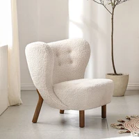lamb wool sofa chair white nordic lamb velvet chair lazy light luxury designer single sofa chair corner sofa armchair sofa chair