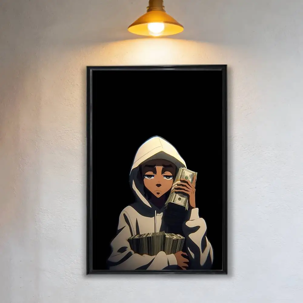 Фото Постер Trend Huey Freeman Boondocks HD Art, самоклеящийся, водонепроницаемый, для декора дома, гостиной, спальни, бара, эстетичный декор. №2
