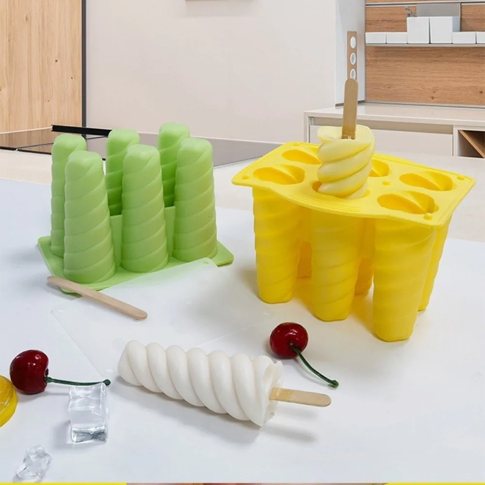Фото Многоразовая форма для мороженого и фруктового льда DIY: креативный дизайн, для домашнего приготовления, с деревянными палочками, легко извлекаемые кубики, лоток для формовки. №1