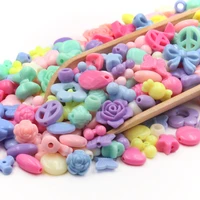 50pcspack making necklace bracelets acrylic beads macaron color children girls toys diy handmade craft accessories materials