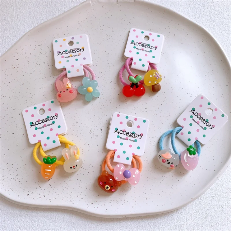 

2 шт., Детские резинки для волос, с принтом фруктов