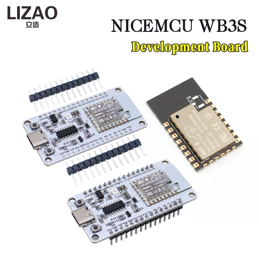 Фото Плата разработки NiceMCU WB3S с WiFi и Bluetooth, встроенный чип BK7238, поддержка Arduino для проектов IoT и умного дома №1