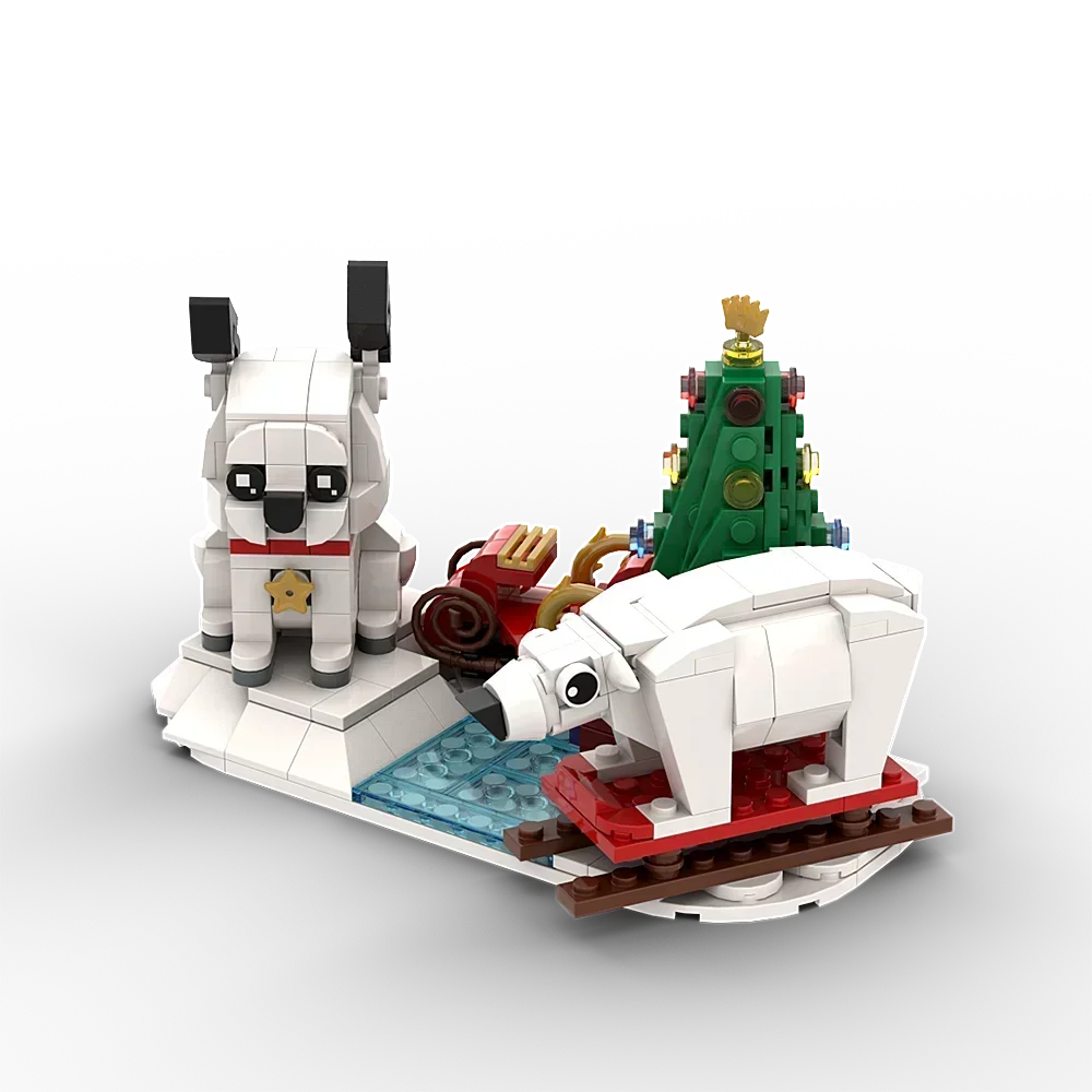 Gobrick MOC Рождественские сани Санта Клаус Лось кирпичи игрушки Рождество олень