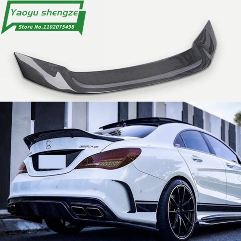 For Mercedes CLA Spoiler CLA45 W117 C117 Carbon Fiber Rear Trunk Wings Spoiler cla 200 250 260 Renntech 2013 2014 2015 2016 - UP