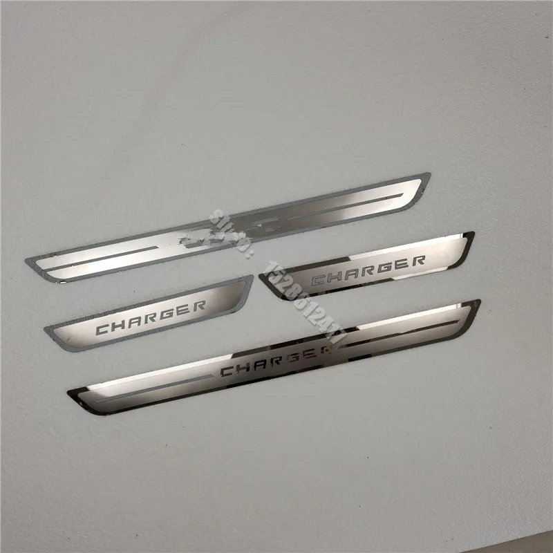 

For Dodge Charger 2014-2020 Stainless Steel Door Sill Scuff Plate Stickers Protector Guard Welcome Pedal Threshold Car Styling