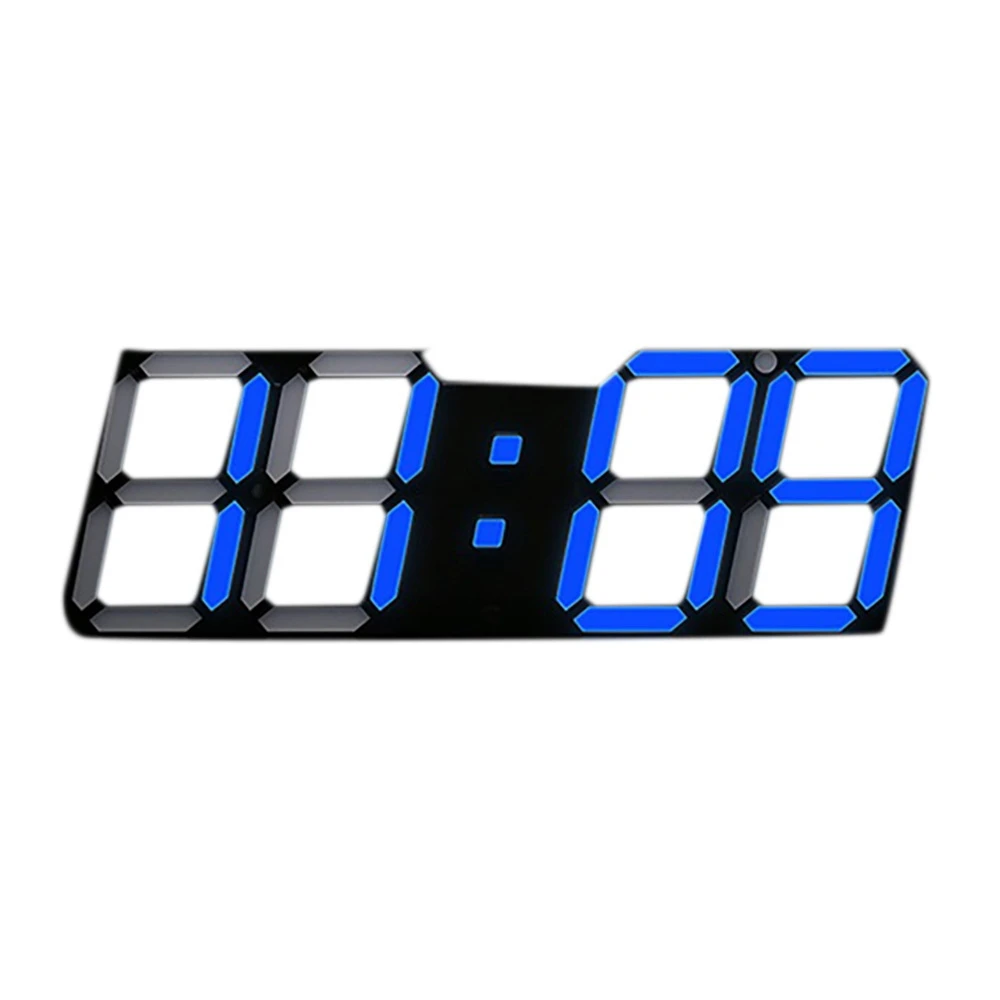 

3D LED Digital Alarm Clock Three-Dimensional Wall Clock Thermometer Electronic Clock for Office Bedroom Living Room D