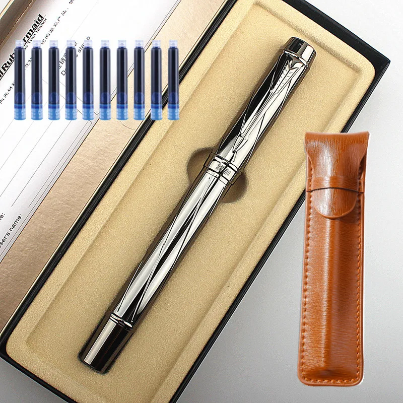 

High quality metallic grey 852 Business office School student office Supplies Fountain Pen New Ink pen ink pen
