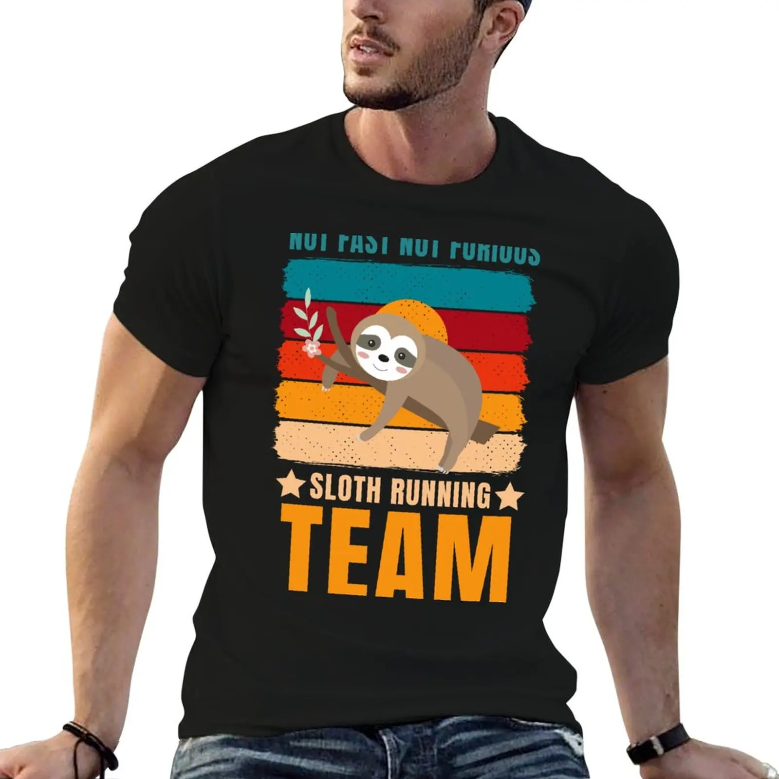 Футболка Sloth Running Team Not Fast Furious для мальчиков белые быстросохнущие потные милые