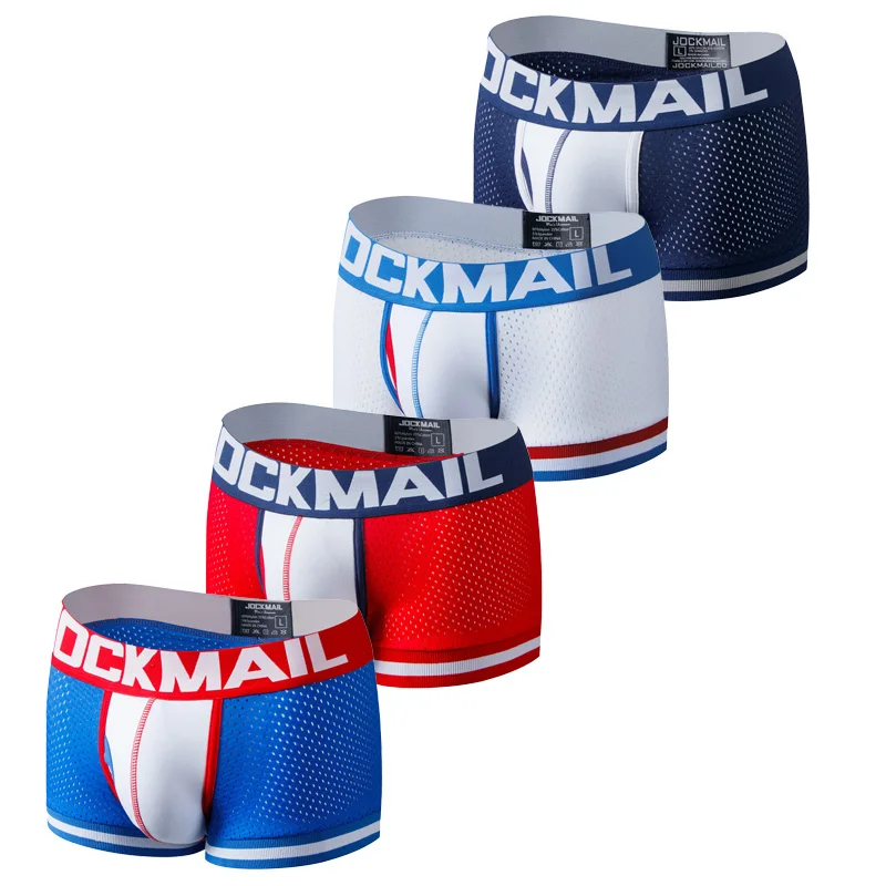 JOCKMAIL Ropa внутренние сексуальные мужские боксеры сетчатые дышащие и удобные