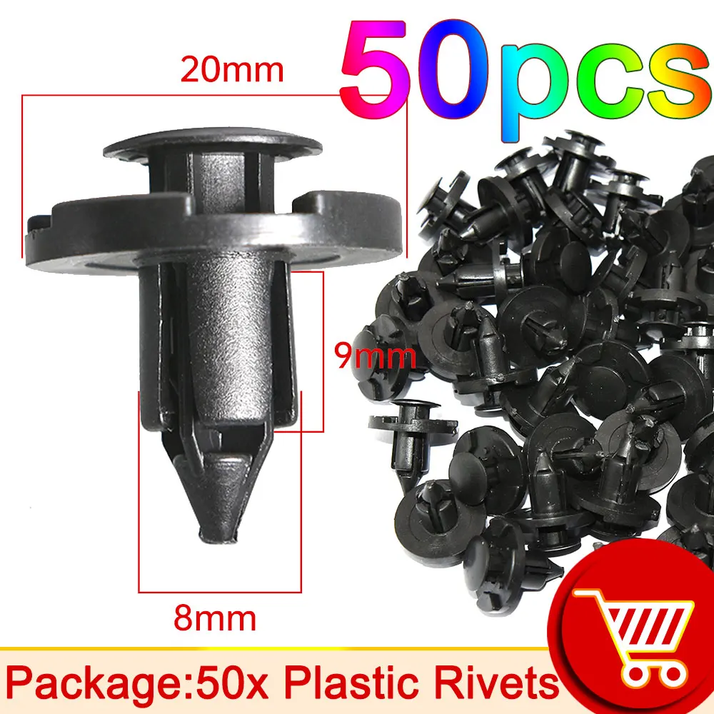 

8 мм отверстие дверная заклепка пластиковый зажим 10/50 шт крепеж черные автомобили облицованная крышка барбы заклепки авто фиксатор крепления клипса
