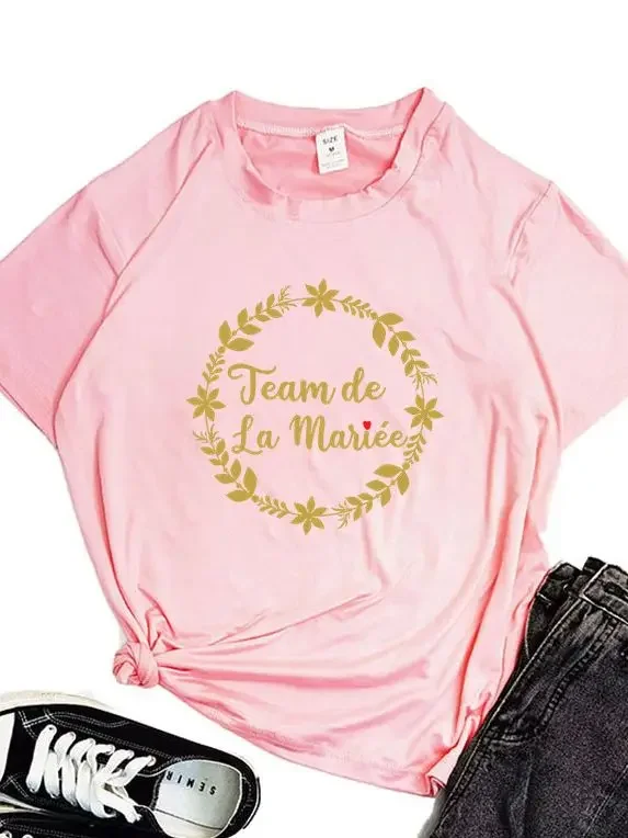 Французская надпись La Team женская футболка для невесты женский топ свадьбы
