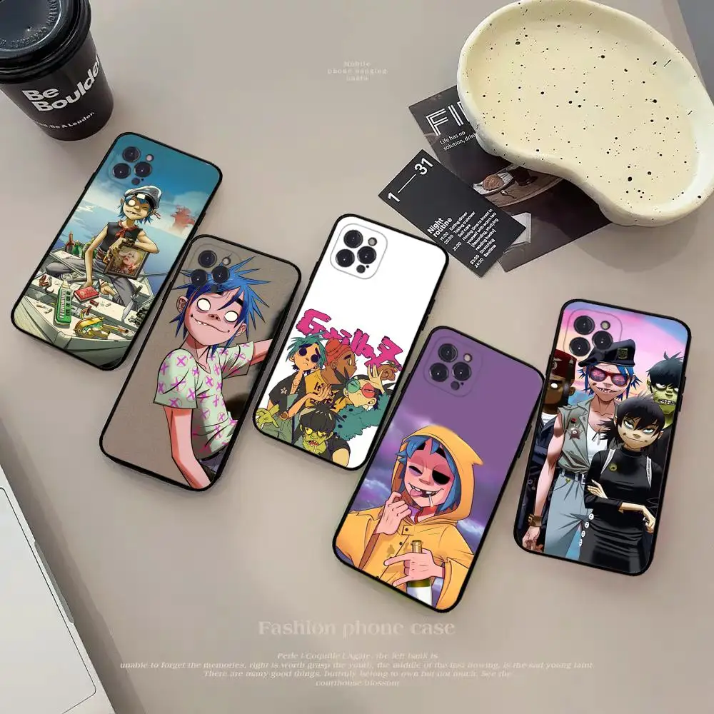 Мягкий силиконовый чехол для телефона G-Gorillazs iphone 15 14 13 12 11 Pro Mini XS MAX 8 7 6 Plus X XR Cover