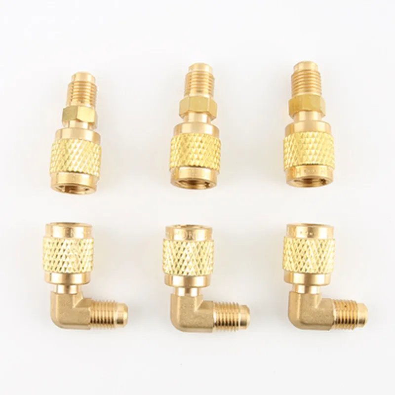 Brass R410A Adapter For Refrigerant HVAC Mini Split Air Conditioners 1/4