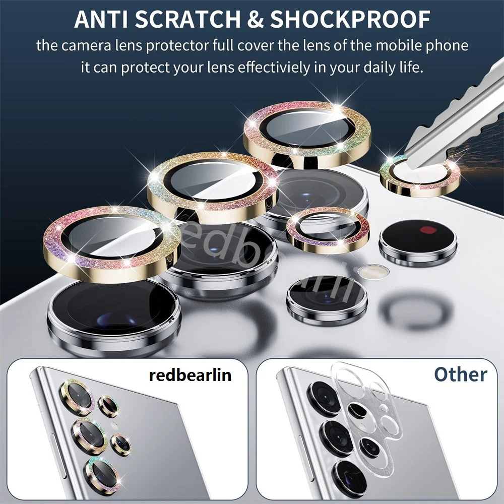 10pcs Glitter Diamond Lens Cover For Samsung S23 Ultra Camera Screen Protector Metal Lens Ring For Samsung S23 Plus Caps