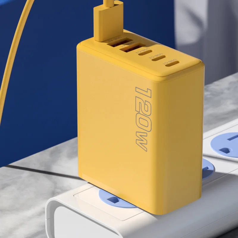 6 портов двойное USB-зарядное устройство Type-C настенный адаптер QC3.0 120 Вт быстрая