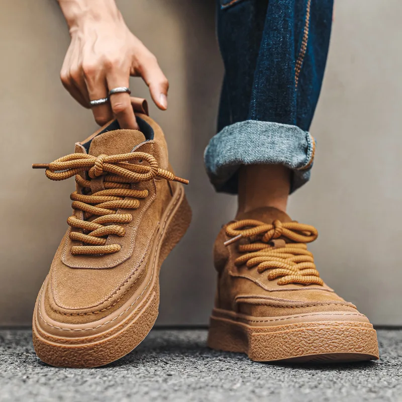 Мужские повседневные замшевые ботинки в британском стиле уличные ковбойские