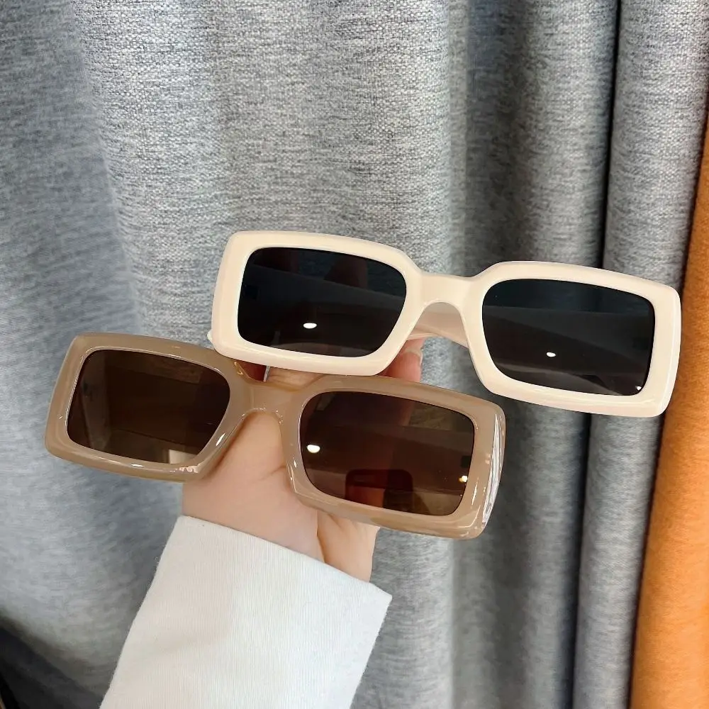 UV400 Женские Солнцезащитные Очки В Прямоугольной Оправе Стиле Ретро Защита От