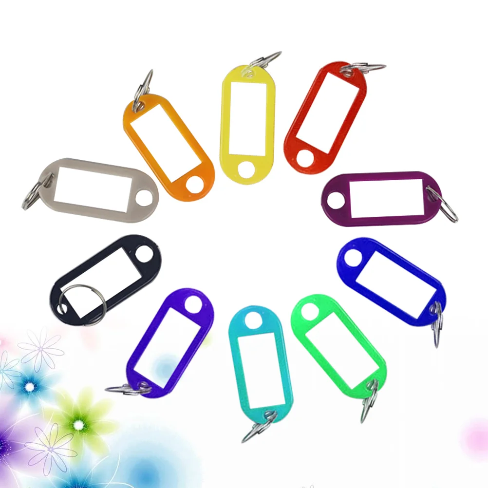 

80 Pcs Plastic Key Rings Colorful key chain accessories Classified Tag Key Holder（Random Color）