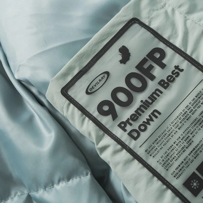 Winter American Men's Down Jacket Back Gradient Pattern Loose White Duck Down Jacket Men's Couple Workwear Padded Jacket