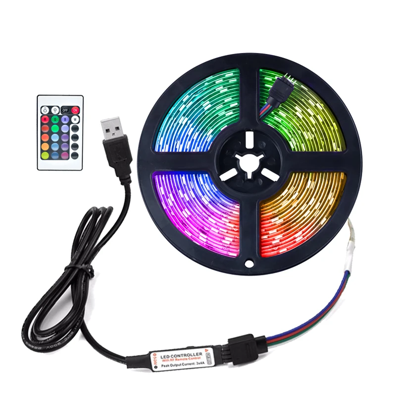 Фото Светодиодная лента STTL 3M 90LEDs SMD 5050 для ТВ, индивидуальный дизайн, 1М 2М 3М 4М 5М, с пультом ДУ, RGB, для подсветки телевизора №1