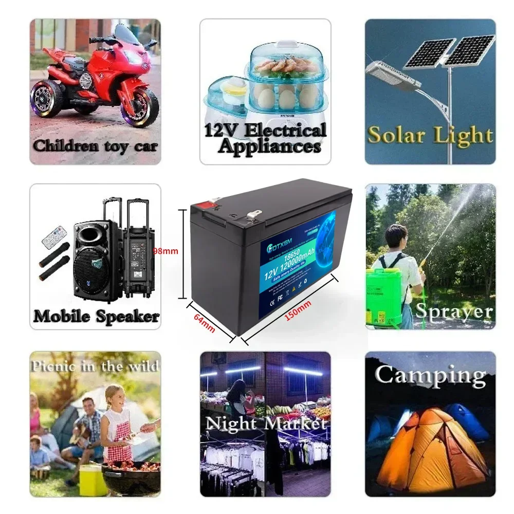 Литиевая батарея 18650 12 В 35 Ач 120 для электромобиля BMS зарядное устройство 6 3 А