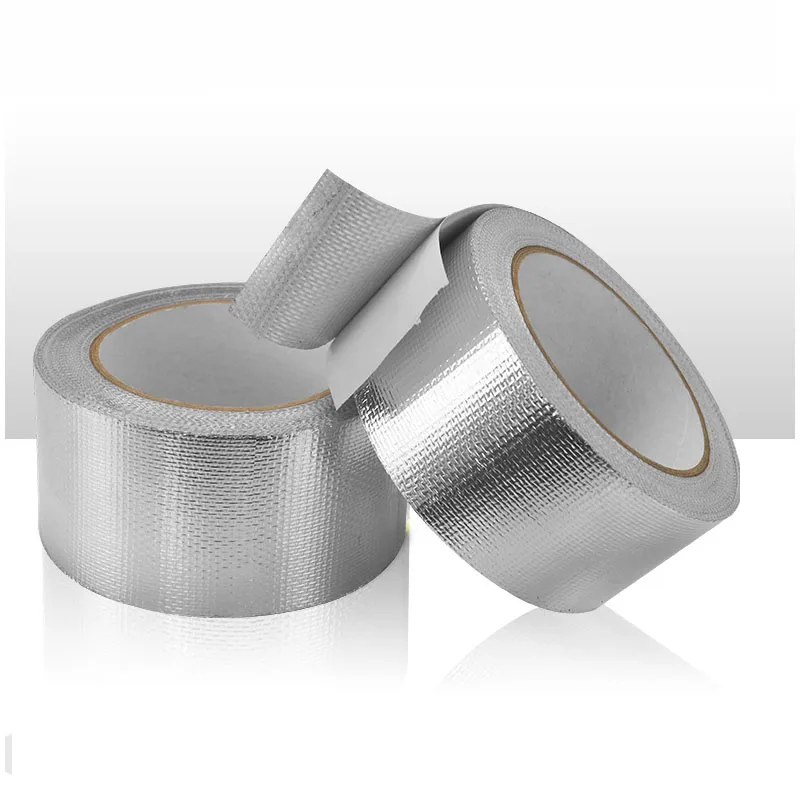 

20M/Roll Fiberglass Aluminium Foil Tape Flame Retardant Adhesive Sealing Tape Tin Foil Paper For Thermal Resist Duct Repairs