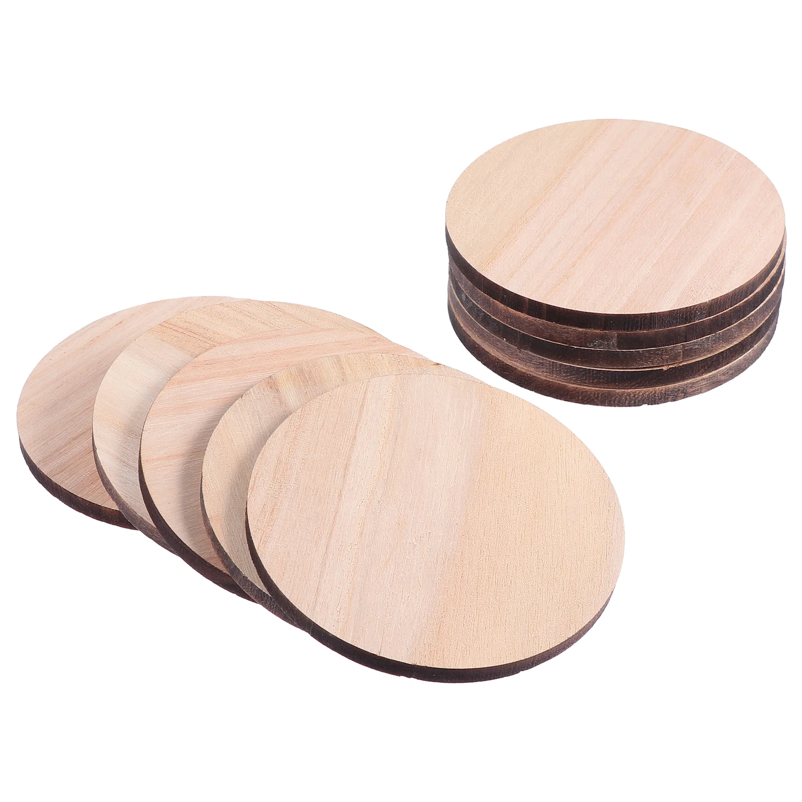 

10Pcs Round Wood Circle Useful Durable Wood Board Wood Discs Unfinished Wood Pieces
