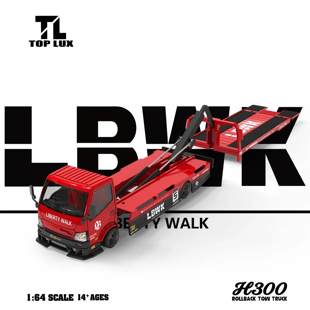 Фото Новый эвакуатор TOP LUX TL 1/64 H300 Rollback LBWK Porsche 911 GT3 R # 80 розово-зеленых моделей машинок-динозавров из сплава, литые игрушки №3