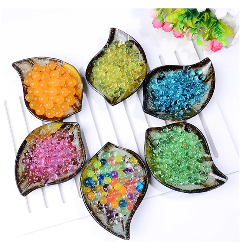 

50g/Bag Absorbent Beads Colorful Pearl Shaped Crystal Soil Hydrogel Water Bead Mud Grow Ball Wedding Growing Bulbs Home Decor