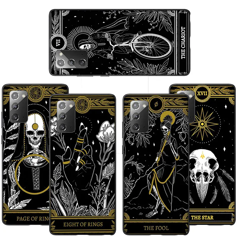 FL125 Moon Tarot Card Divine Skull Case for Samsung Galaxy A41 A42 A71 A72 A73 J2 J4 J5 J6 J7 J8 A6 A7 A8 A9