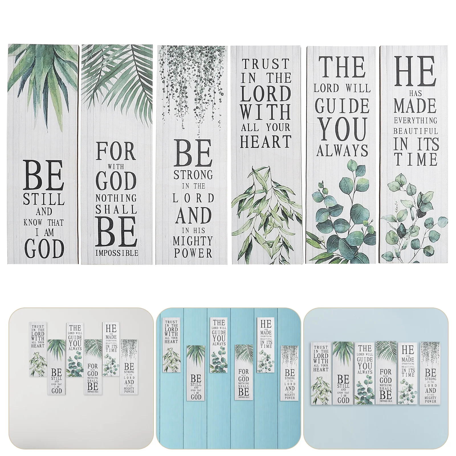 

1 Set of Bible Verses Wall Decor Scripture Wall Wooden Bible Verses Wall Decors Random Style