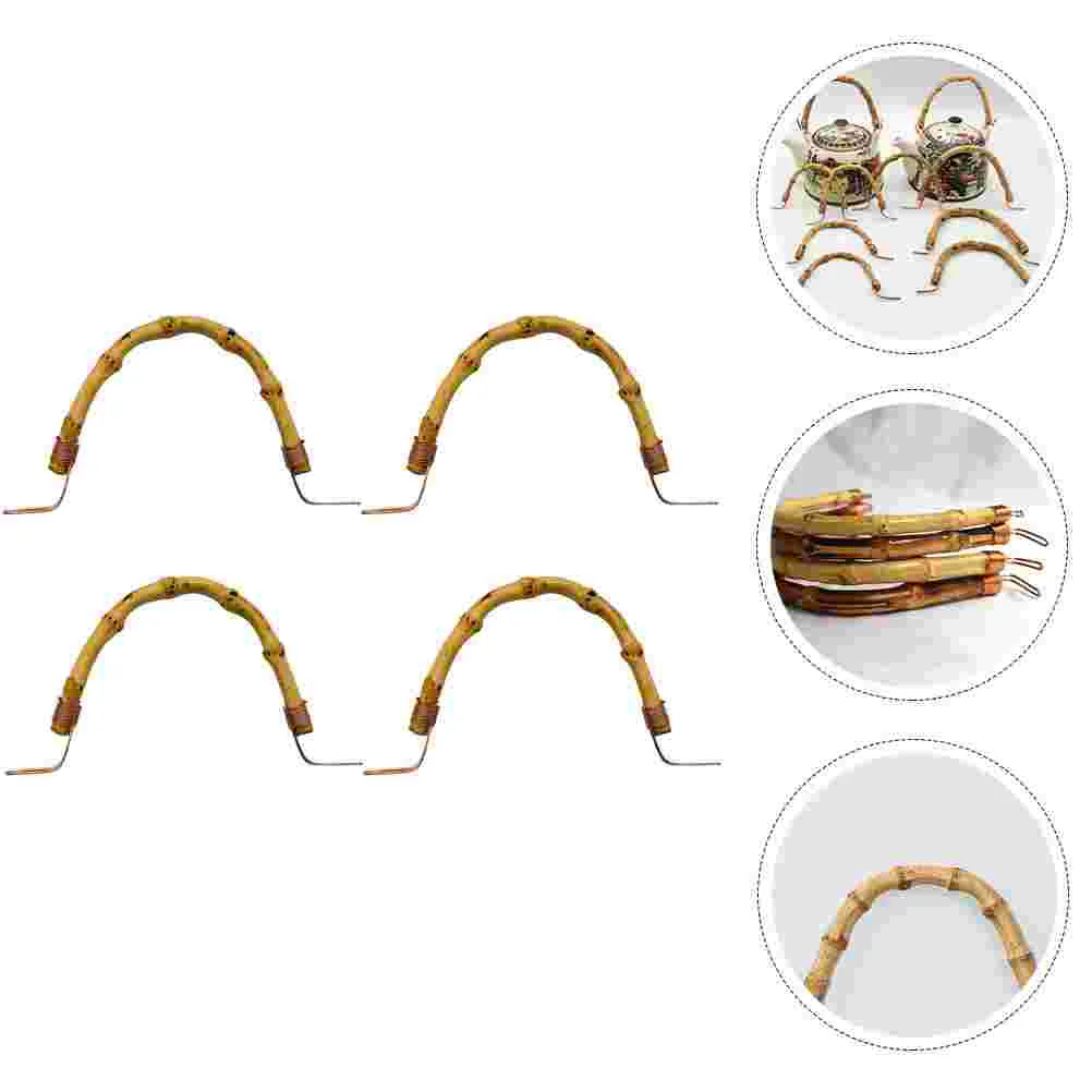 

4pcs Replaceable Kettle Grips Bamboo Teapot Grips Portable Teapot Handles Kettle Supplies