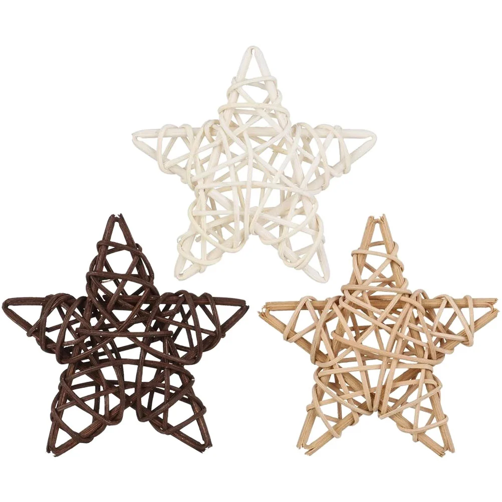 

Rattanball Star Wicker Christmas Tree Ornament Decoration Ornaments Hanging Heartdecorative Natural Shaped Decor Willow Favors