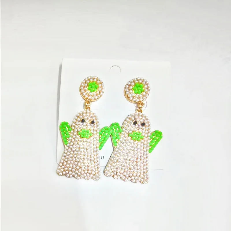 Винтажные красочные круглые серьги-гвоздики с желтыми и белыми мультяшными