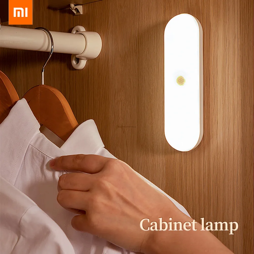 

Xiaomi Pir Motion Sensor Led Nachtlampje Voor Kinderen Night Lamp Keuken Thuis Slaapkamer Kast Kledingkast Lamp Trap Verlichting